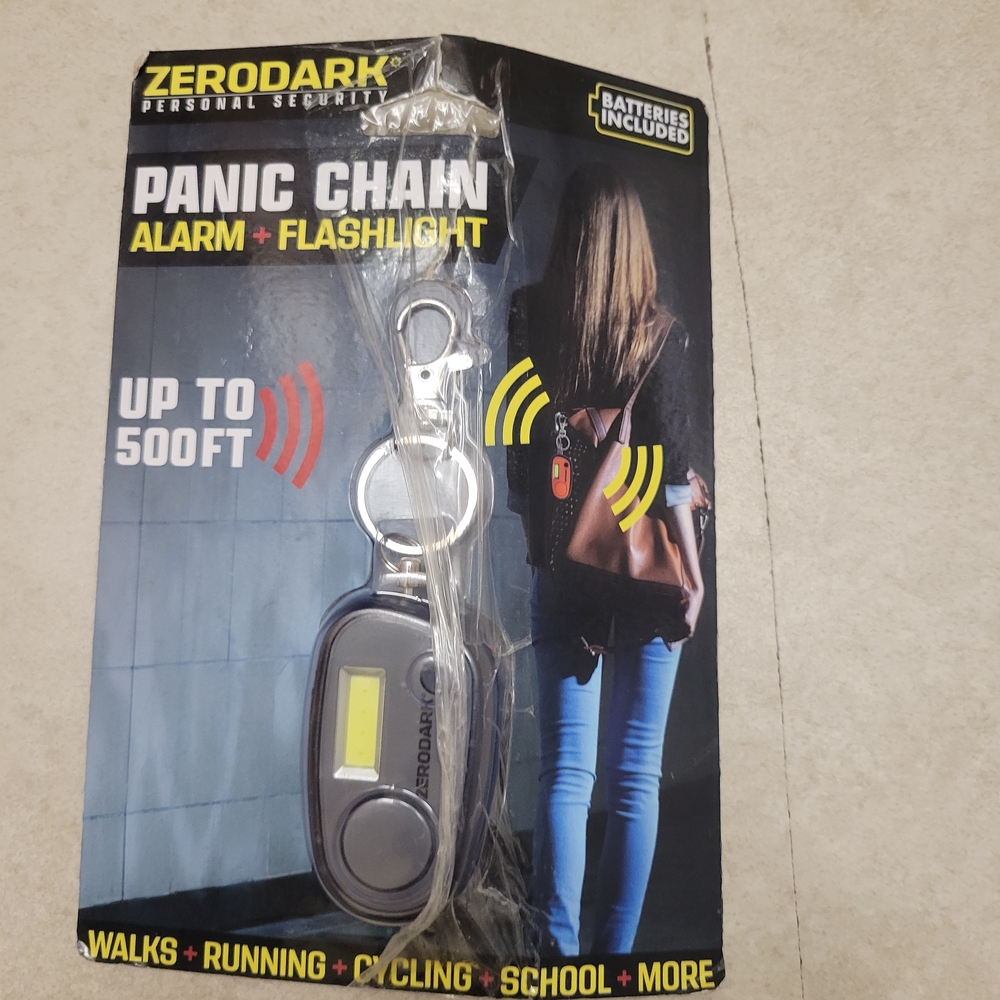 Panic Chain Alarm & Flashlight - Black